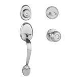 Satin Nickel Colorado Front Door Handleset with Sierra Knob