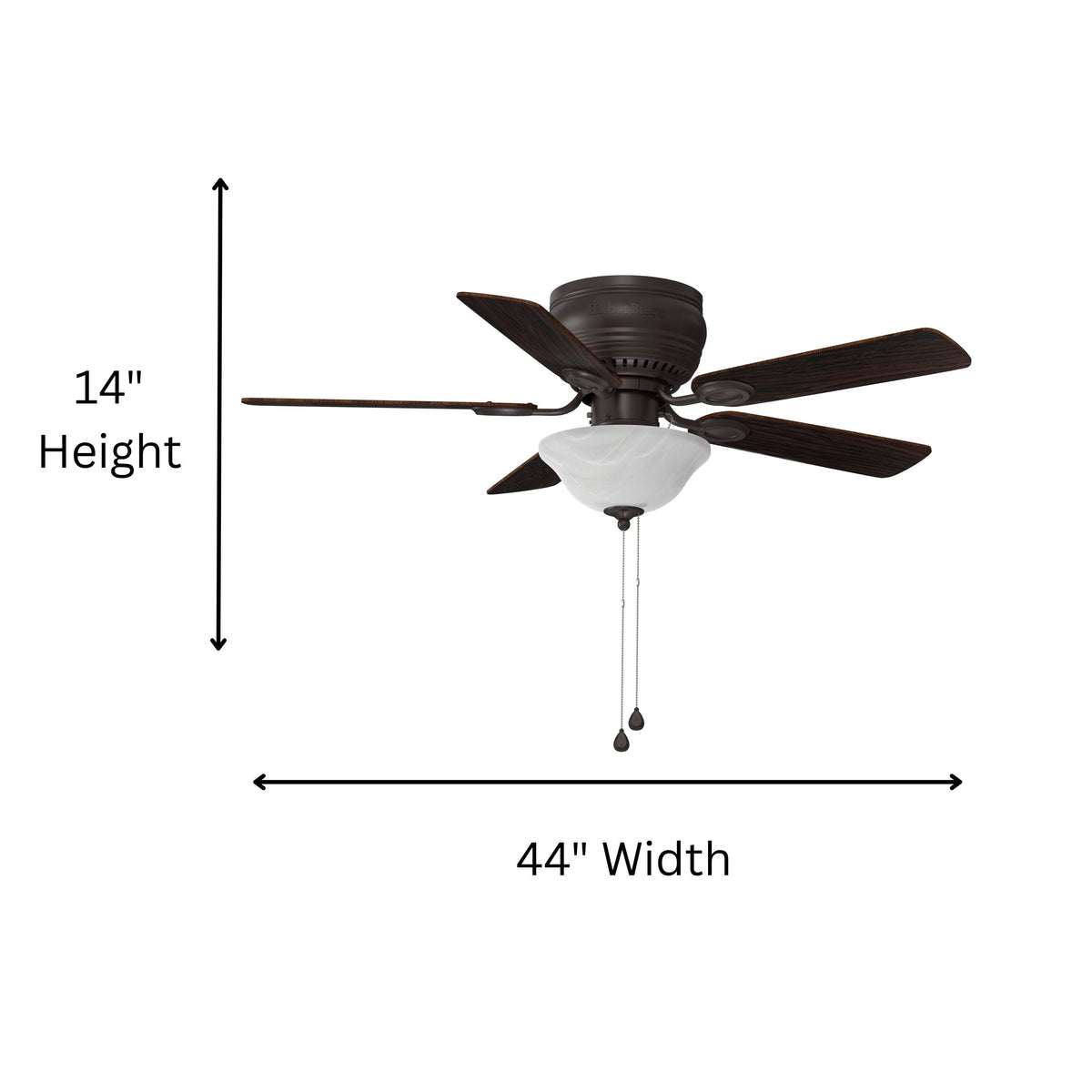 Harbor Breeze Mayfield 44-in Bronze LED Indoor Flush Mount Ceiling Fan with Light (5-Blade)