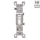 15 Amp Single-Pole Switch, White (10-Pack) - Super Arbor