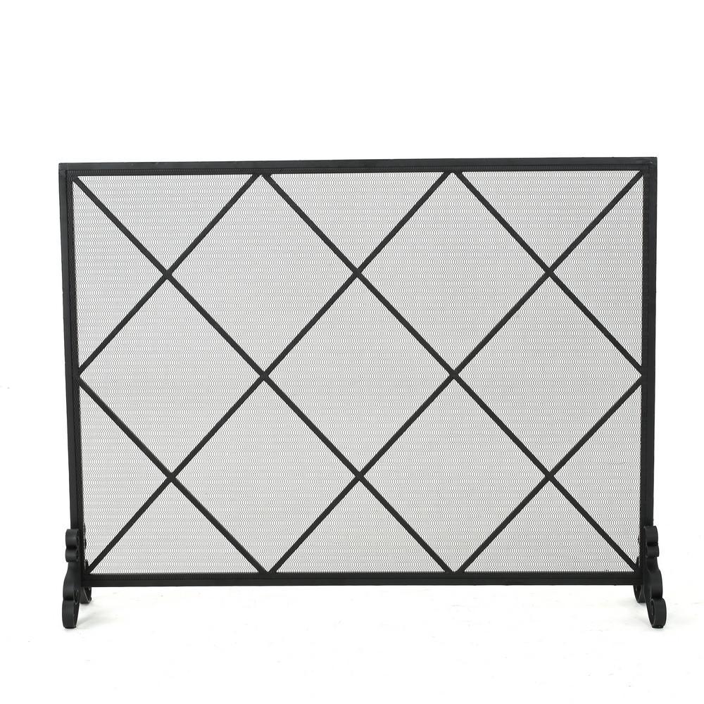 Howell Modern Gold Single Panel Iron Fire Screen - Super Arbor
