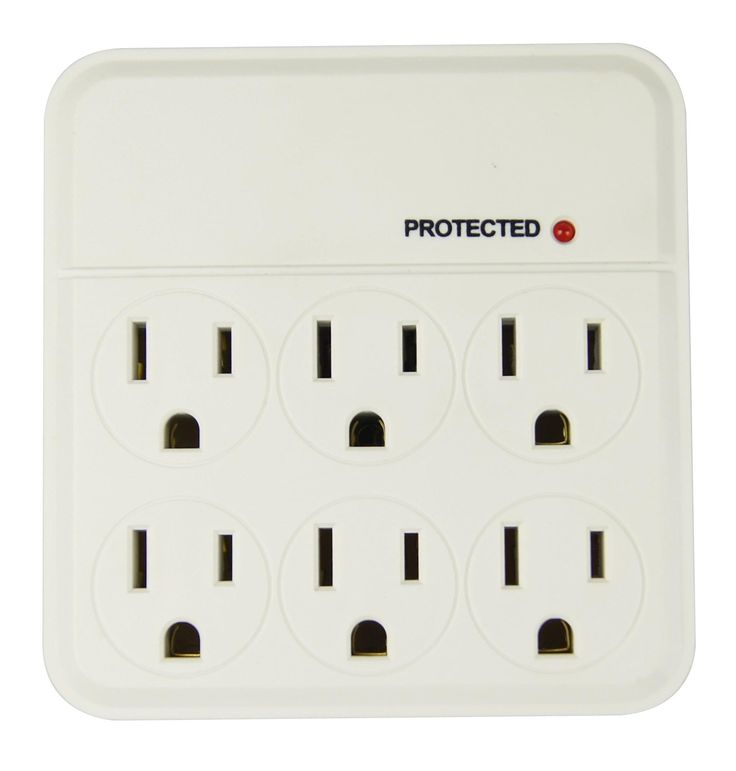 Hyper Tough 6-Outlet Surge Tap 1000-Joule Protection, White