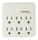 Hyper Tough 6-Outlet Surge Tap 1000-Joule Protection, White