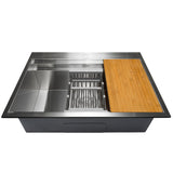 AKDY Handmade 30-in x 22-in Stainless Steel Single Bowl Drop-In 1-Hole Residential Kitchen Sink All-in-One Kit