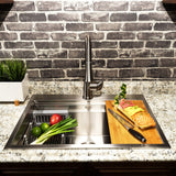 AKDY Handmade 30-in x 22-in Stainless Steel Single Bowl Drop-In 1-Hole Residential Kitchen Sink All-in-One Kit
