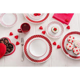 16-Piece Patterned Crimson Trellis Glass Dinnerware Set (Service for 4)