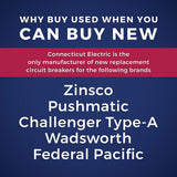 New VPKUBIZ Thick 100 Amp 1-1/2 in 2-Pole Zinsco QC2100 Replacement Circuit Breaker - Super Arbor
