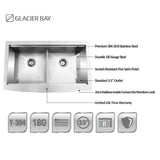 All-in-One Apron-Front Farmhouse Stainless Steel 33 in. 50/50 Double Bowl Workstation Sink with Faucet and Accessories