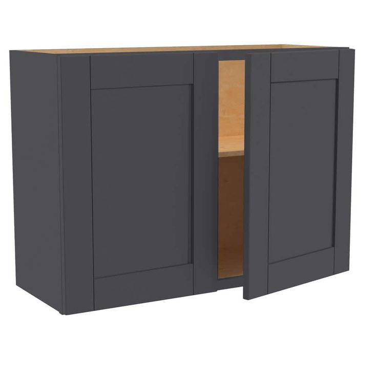 Home Decorators Collection Washington 33 in. W x 12 in. D x 24 in. H Assembled Plywood Wall Blind Kitchen Cabinet in Valiant Onyx with Soft Close