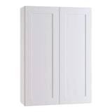 Home Decorators Collection Newport 27 in. W x 12 in. D x 36 in. H Assembled Plywood Wall Kitchen Cabinet in Pacific White with Soft Close