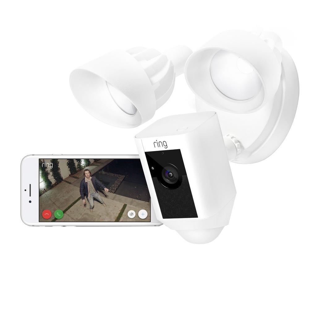 Wireless Video Doorbell 2 with Floodlight Cam White (2-Pack) - Super Arbor
