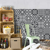 Goory 10 Pcs Moroccan Style Tile Sticker Backsplash Peel & Stick Kitchen Tile Decal, 8x8 Inches.
