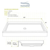 T3 34 in. x 60 in. Single Threshold Shower Base in White - Super Arbor