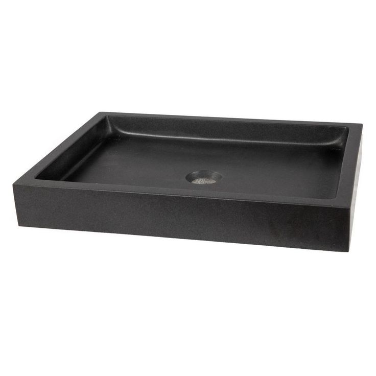 Eden Bath Rectangular Infinity Pool Sink in Lava Stone