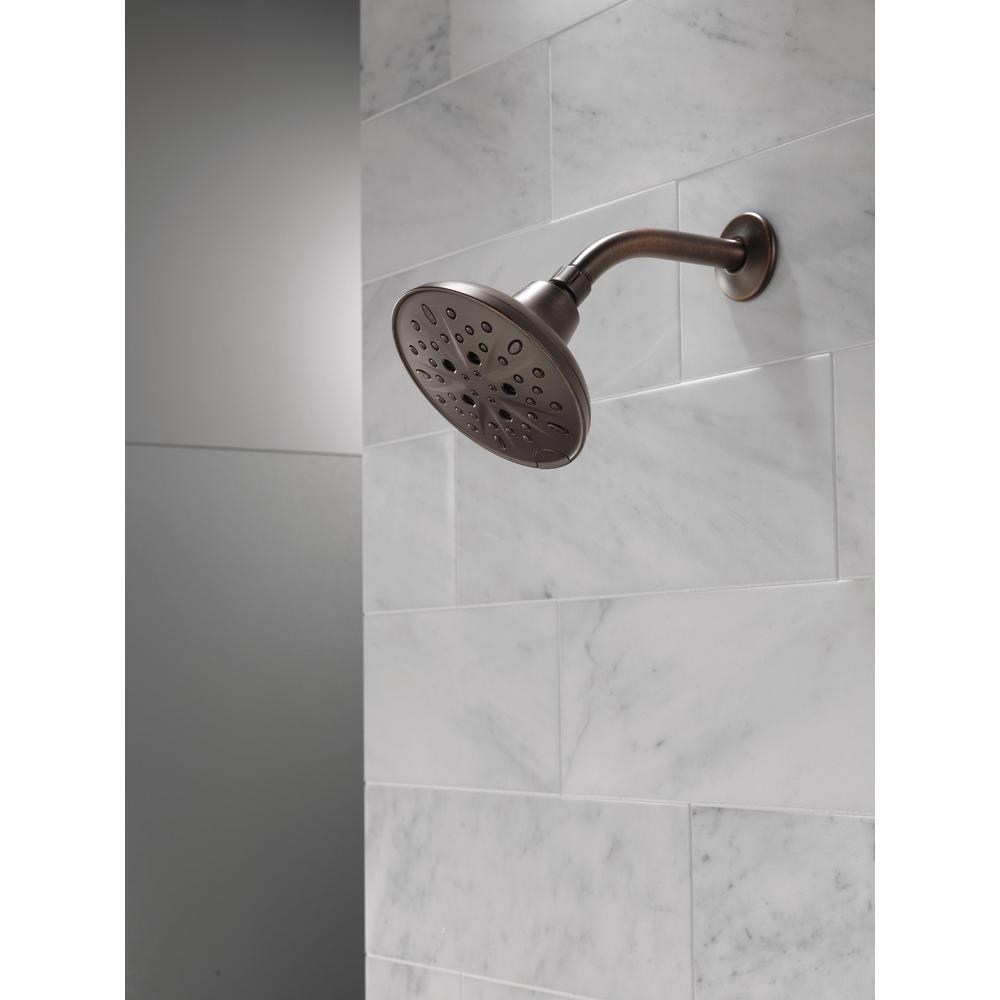 5-Spray 6 in. Single Wall Mount Fixed Shower Head in SpotShield Venetian Bronze - Super Arbor
