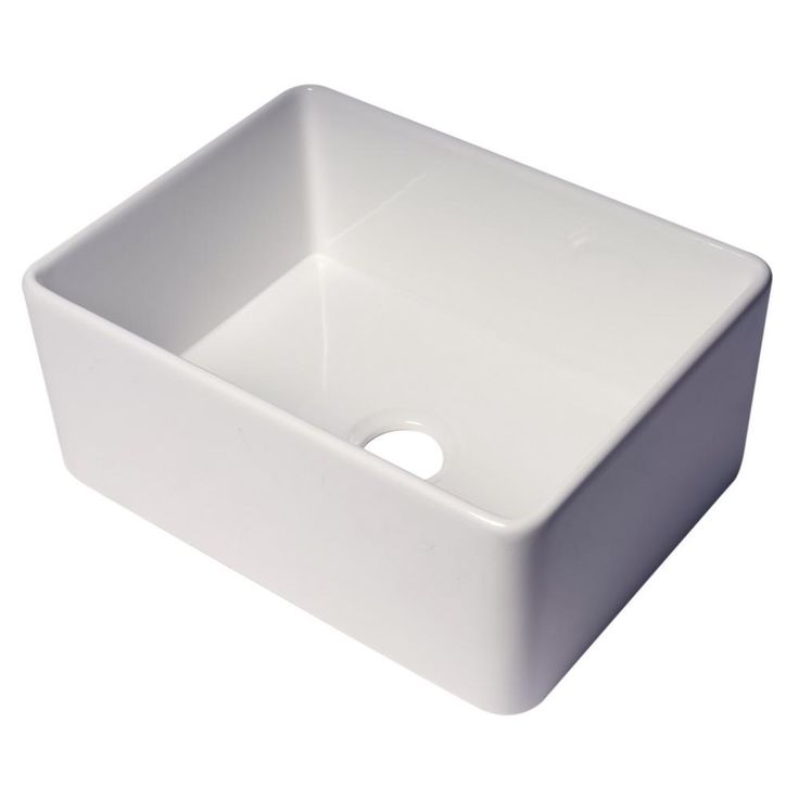 Fireclay 24 in. Single Bowl Farmhouse Kitchen Sink in White