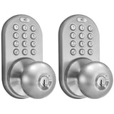 Keyless Satin Nickel Entry Door Knob, Keyed Alike - Super Arbor