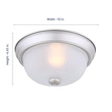 Project Source 6-Pack 10-in Painted Brushed Nickel Traditional Flush Mount Ceiling Light with Frosted Glass