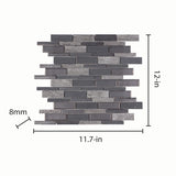 Elida Ceramica Dark Mountain 12-in x 12-in Crackled Ceramic/Stone Slate Linear Mosaic Wall Tile