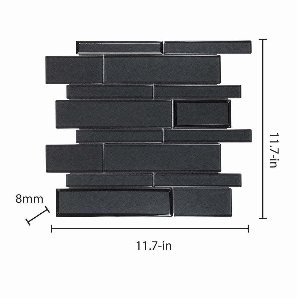 Elida Ceramica Night Reflections 12-in x 12-in Glossy Glass Linear Mosaic Wall Tile (0.95-sq ft)