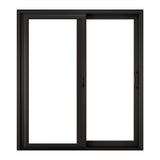 RELIABILT 72-in x 80-in 4-9/16-in Low-e Argon Black Vinyl Sliding Universal Double Patio Door