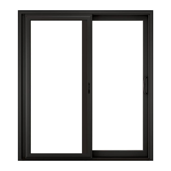 RELIABILT 72-in x 80-in 4-9/16-in Low-e Argon Black Vinyl Sliding Universal Double Patio Door