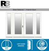 RELIABILT 96-in x 80-in Steel French, Left-hand inswing – feature callout