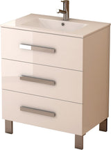 Eviva Libra 32"W x 19"D White Bathroom Vanity with White Porcelain Countertop and Integrated Sink