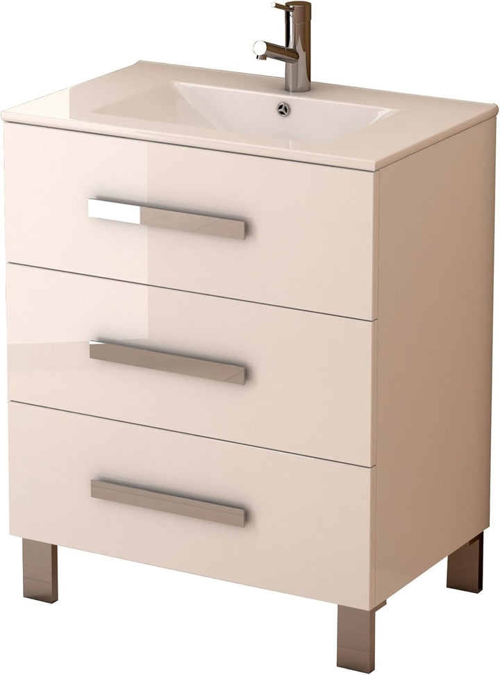 Eviva Libra 32"W x 19"D White Bathroom Vanity with White Porcelain Countertop and Integrated Sink