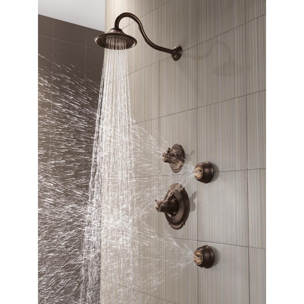 Victorian 3-Spray 5.5 in. Single Wall Mount Fixed Shower Head in Venetian Bronze - Super Arbor