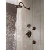 Victorian 3-Spray 5.5 in. Single Wall Mount Fixed Shower Head in Venetian Bronze - Super Arbor