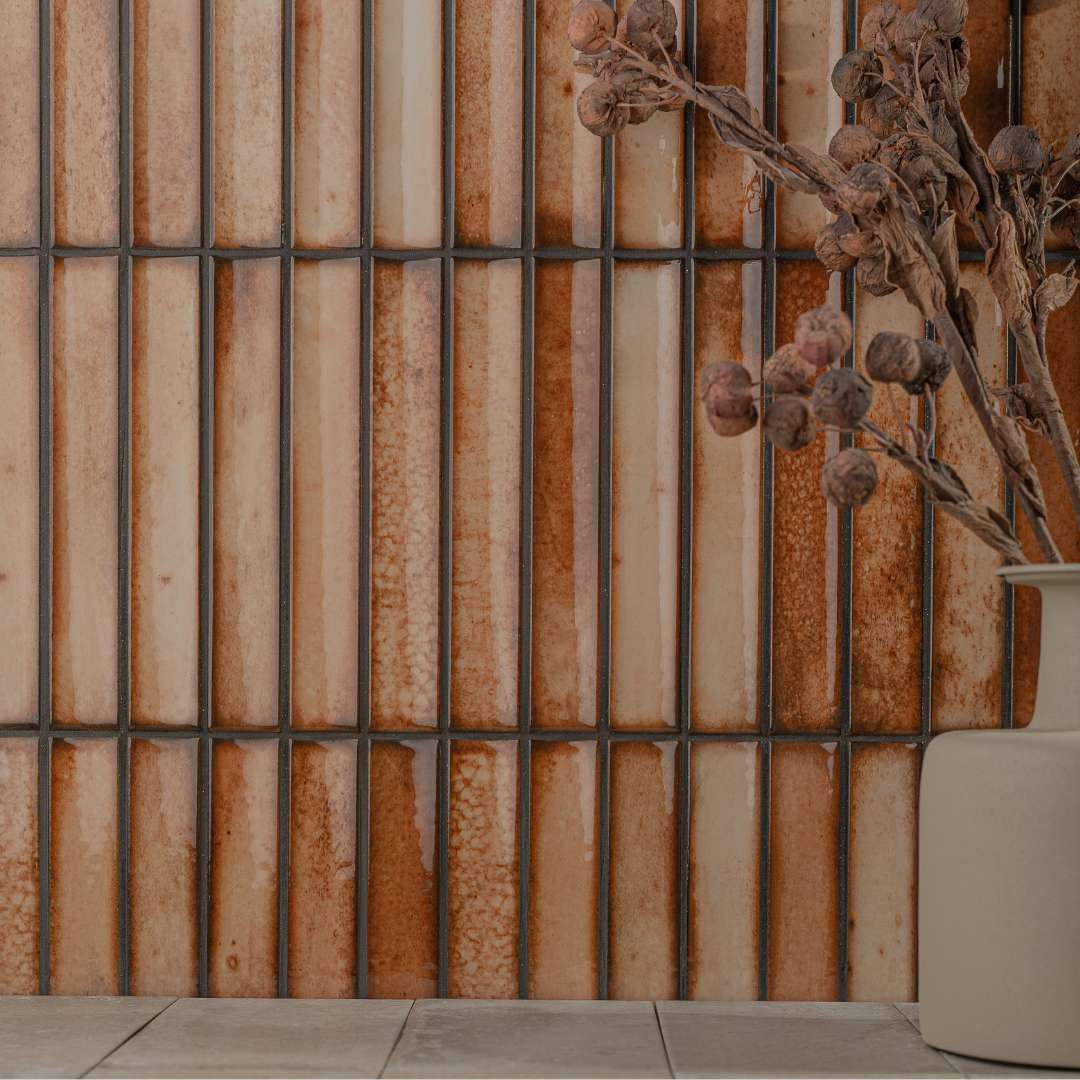 The Tile Life Sakura Fluted Caramel 4-1/2-in x 9-in Glossy Porcelain Handcrafted look Wall Tile product image