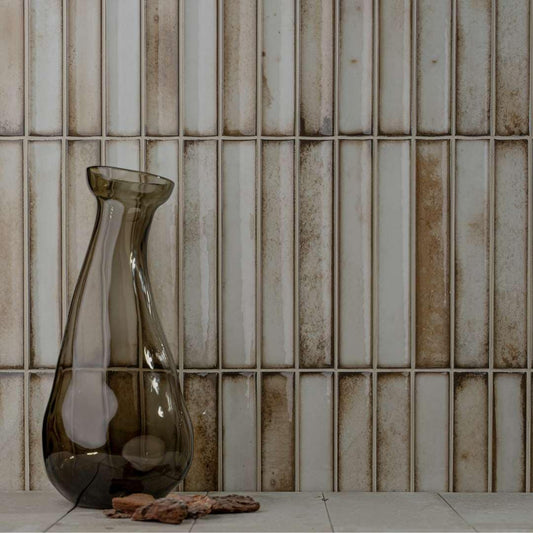 The Tile Life Sakura Fluted Beige 4-1/2-in x 9-in Glossy Porcelain Handcrafted look Wall Tile product image
