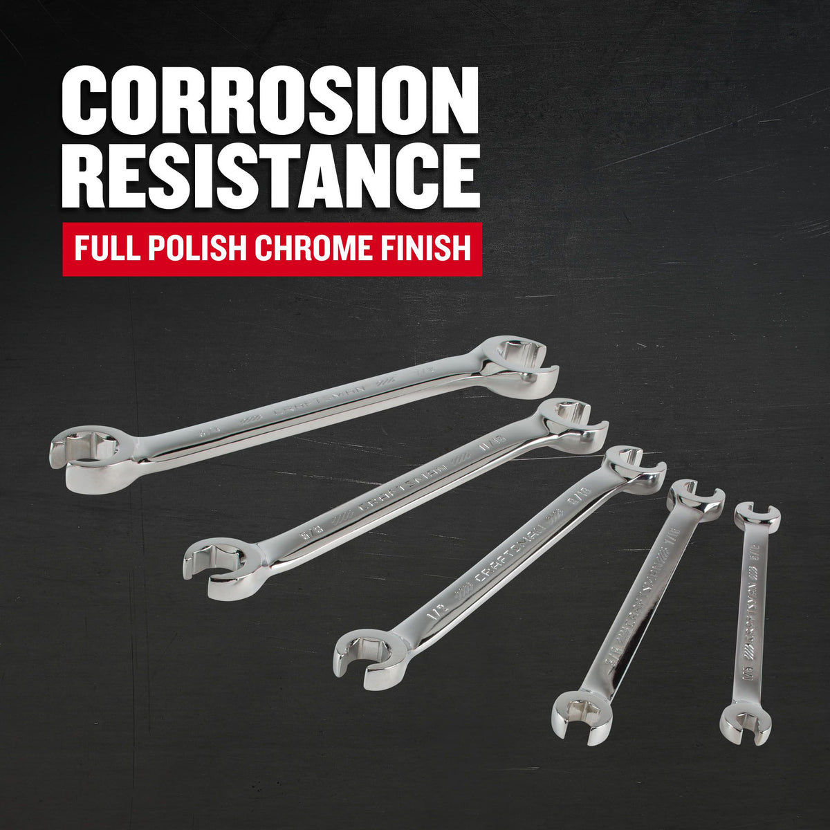 CRAFTSMAN 5-Piece 6-Point Standard (SAE) Flare Nut Open-End Wrench Set, Includes Hard Case