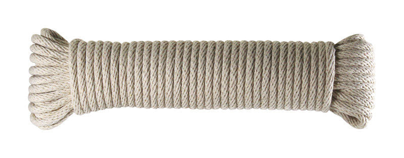 Ace 1/4 in. D x 50 ft. L White Solid Braided Cotton Cord