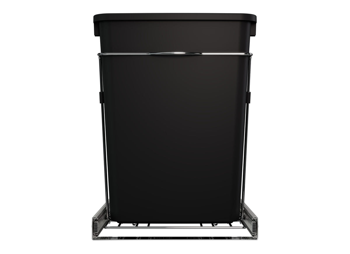 Rev-A-Shelf 35-Quart Plastic Soft-Close Dual Pull-Out Trash Can, Chrome Frame