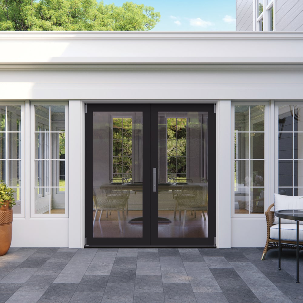 JELD-WEN 60-in x 80-in Fiberglass French, Right-hand folding – installed room view