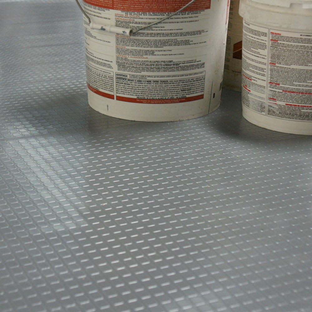 Rubber-Cal Block-Grip 4 ft. x 8 ft. Brown Commercial PVC Flooring Roll