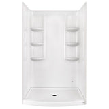 Ovation 30 in. x 48 in. 3-piece Direct-to-Stud Shower Wall in Arctic White - Super Arbor