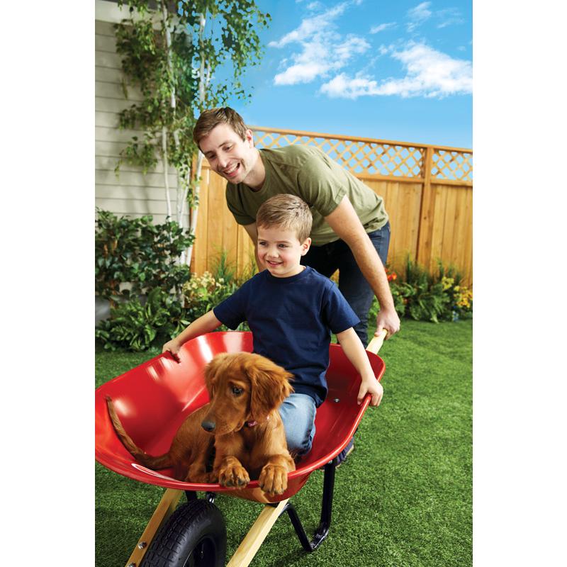 Ace Steel Residential Wheelbarrow, 4 cu. ft., Pneumatic Tire, Red