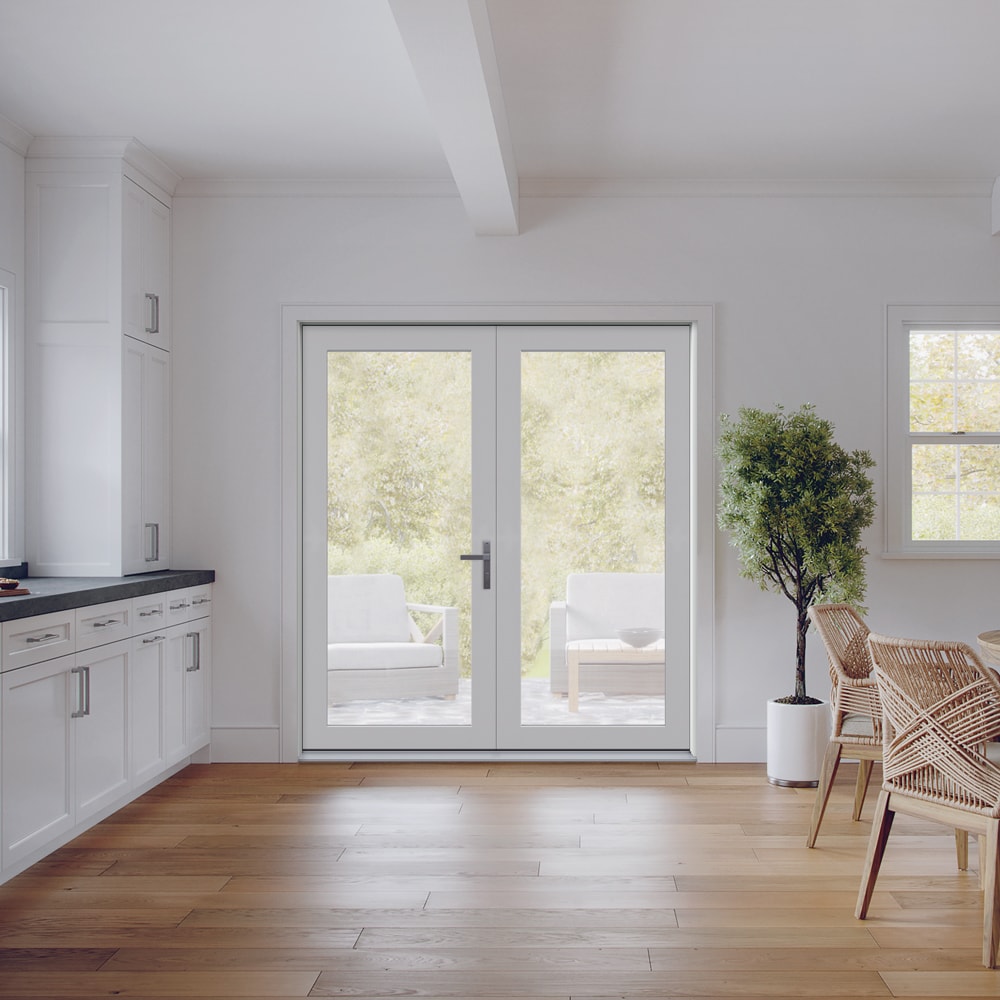 JELD-WEN 60-in x 80-in Fiberglass French, Left-hand outswing – additional view 3