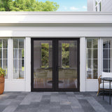 JELD-WEN 72-in x 80-in Fiberglass French, Left-hand outswing – installed room view