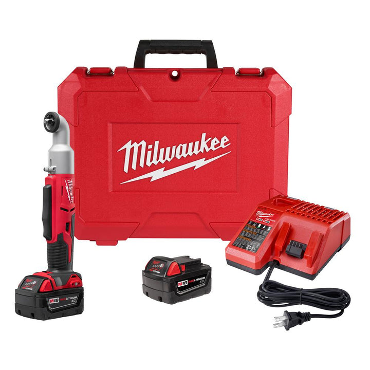 M18 18-Volt Lithium-Ion Cordless 3/8 in. 2-Speed Right Angle Impact Wrench Kit W/(2) 3.0Ah Batteries, Charger, Hard Case - Super Arbor
