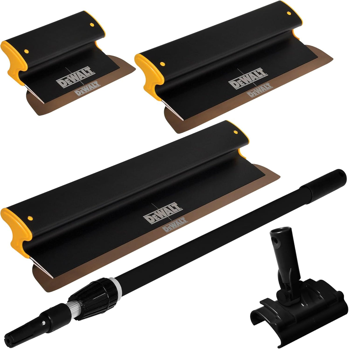 DEWALT Drywall Skimming Blade Set with 7 in., 10 in., 16 in. Blades and 37 in. to 63 in. Extension Handle
