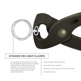 Pex Tubing Plumbing Kit Crimper Tool 1/2 in. and 3/4 in. Elbow Stainless Steel 1/2 in. and 3/4 in. Cinch and Half Clamp - Super Arbor