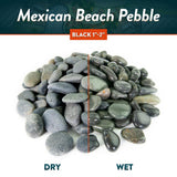 Southwest Boulder & Stone 0.50 cu. ft. 3 in. to 5 in. Black Mexican Beach Pebble Smooth Round Rock for Gardens, Landscapes and Ponds - Super Arbor