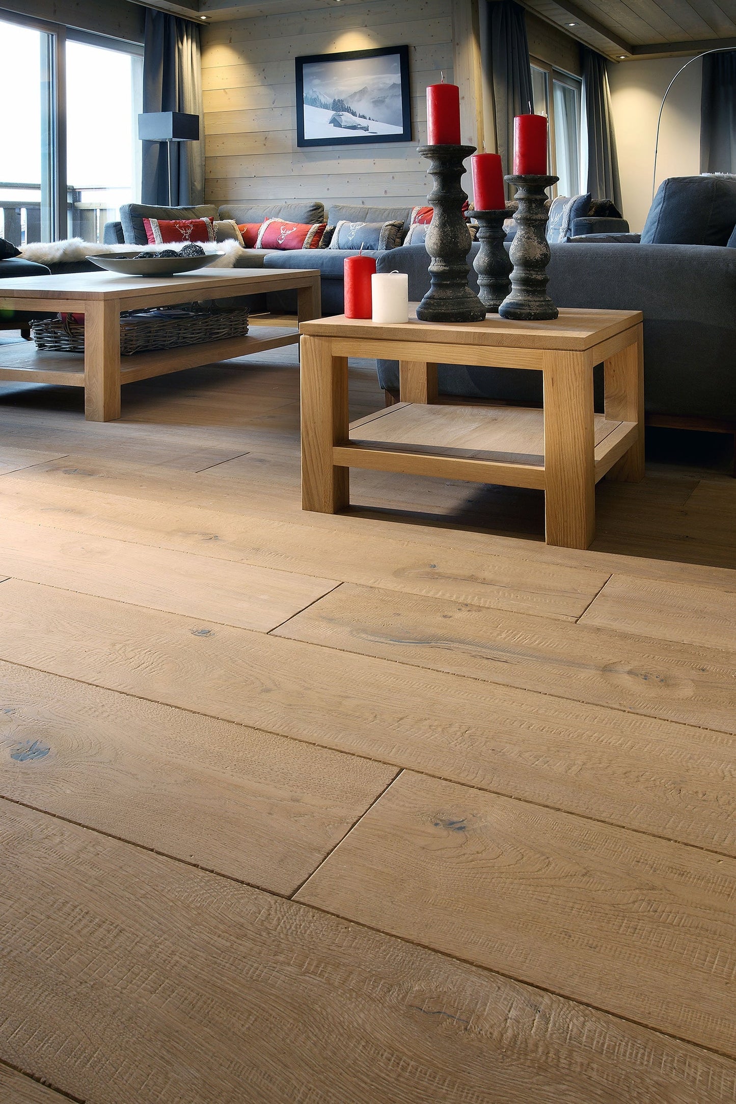 Flooors by LTL Oak Oak rustic, brushed, hand scraped, white oiled hardwood flooring — alternate angle