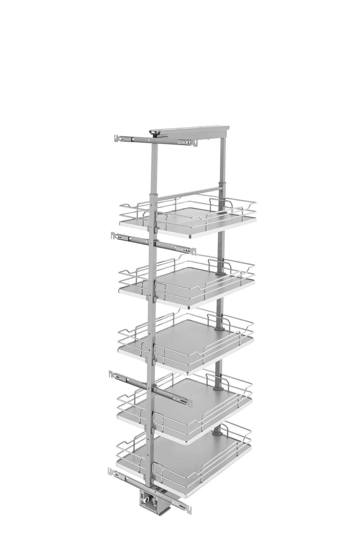 Rev-A-Shelf 16.25-in W x 58.25-in H 5-Tier Pull-Out Gray Metal Soft-Close Pantry Organizer, 21.67-in D