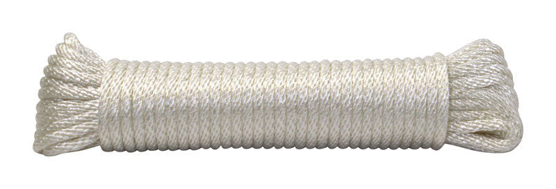 Ace 1/4 in. D x 50 ft. L White Solid Braided Nylon Rope