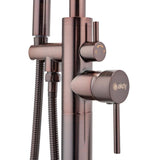 2-Handle 45.47 in. Freestanding Floor Mount Tub Faucet Bathtub Filler with Hand Shower in Brushed Bronze