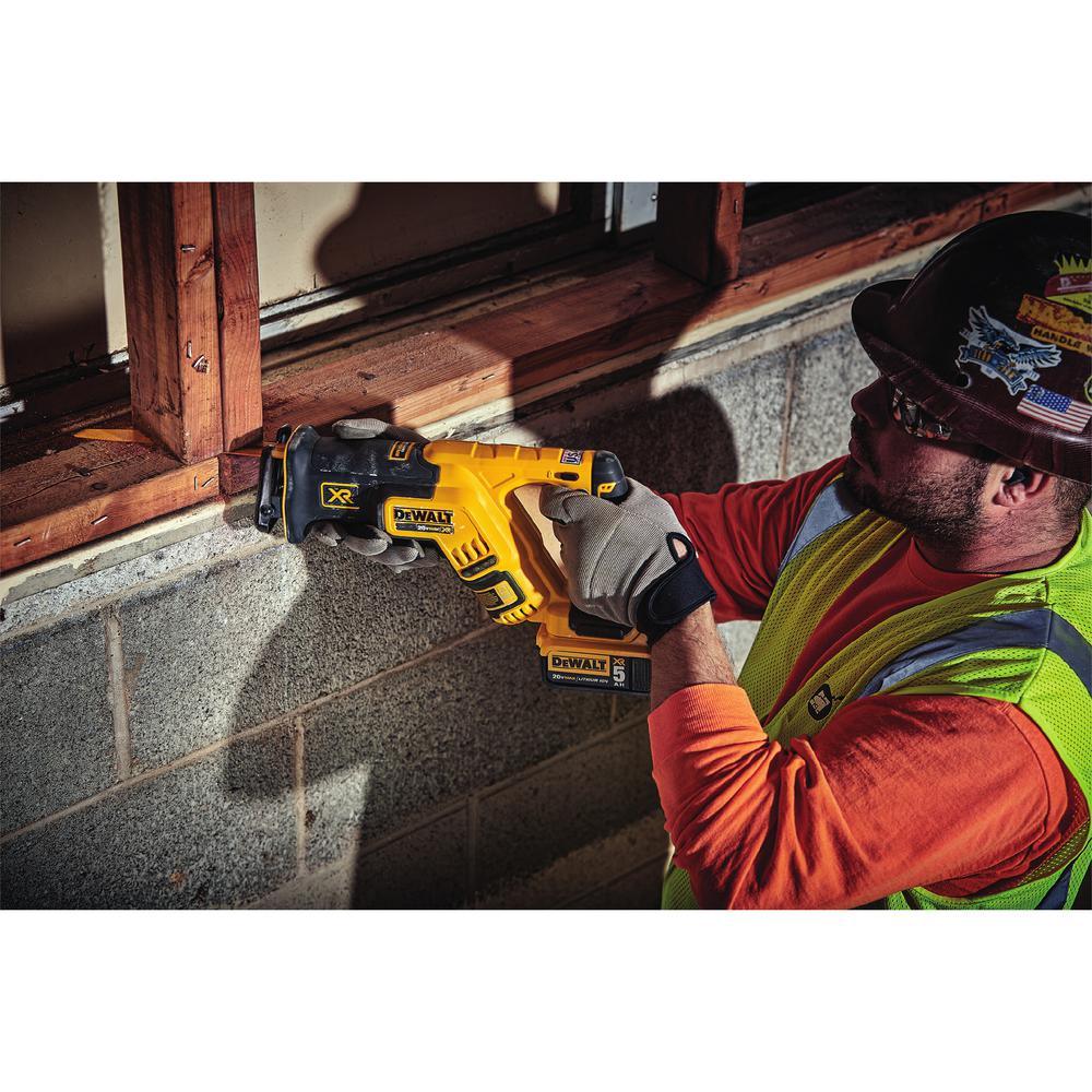 20-Volt MAX XR Lithium-Ion Cordless Brushless Compact Reciprocating Saw Kit with Battery 5Ah, Charger and Contractor Bag - Super Arbor